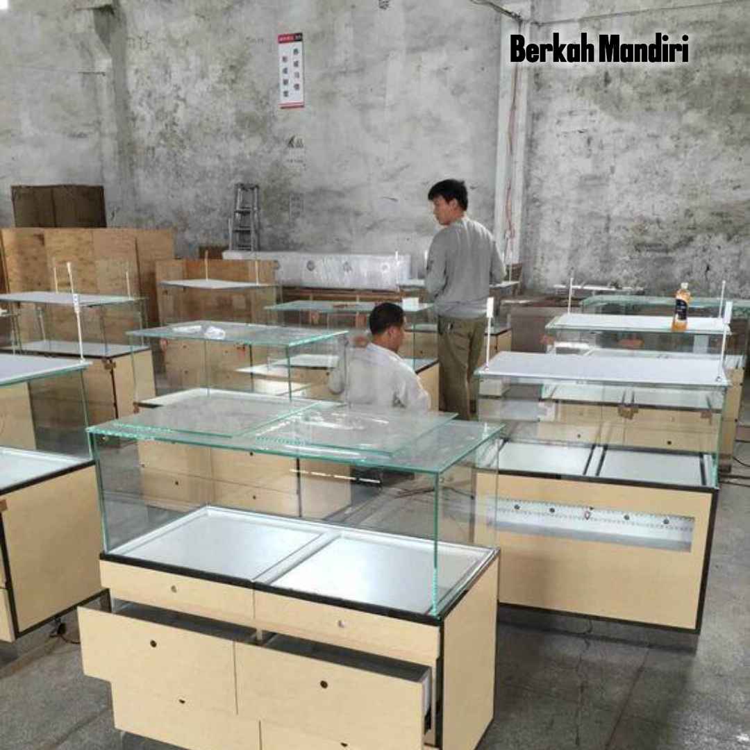 Tukang custom etalase toko emas minimalis berkualitas - Berkah Mandiri ...