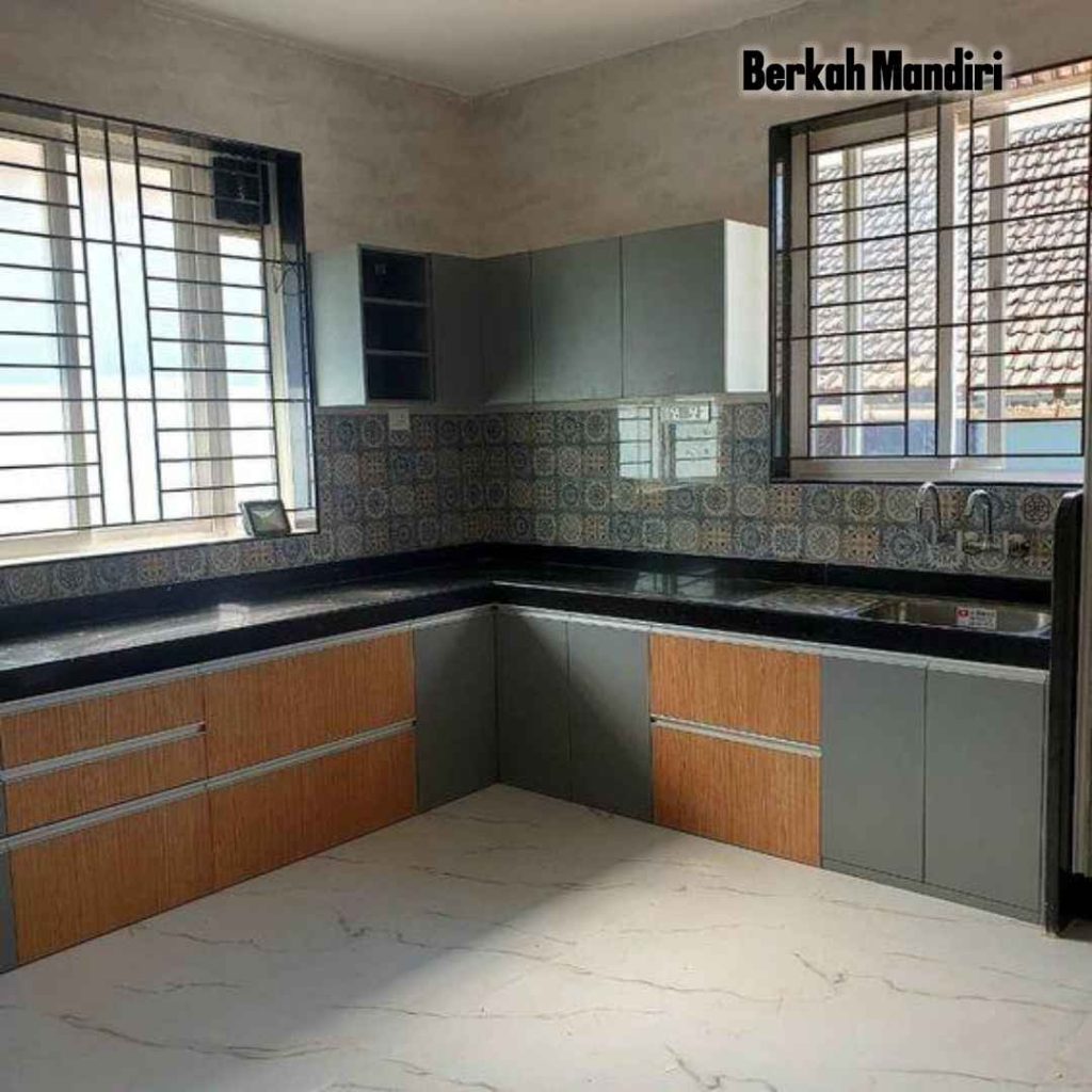 Kitchen Set Aluminium ACP Desain Minimalis Modern Dapur Kecil