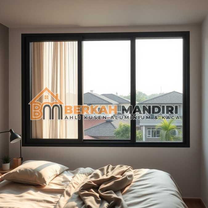 Kusen jendela aluminium Jakarta Barat minimalis untuk kamar tidur