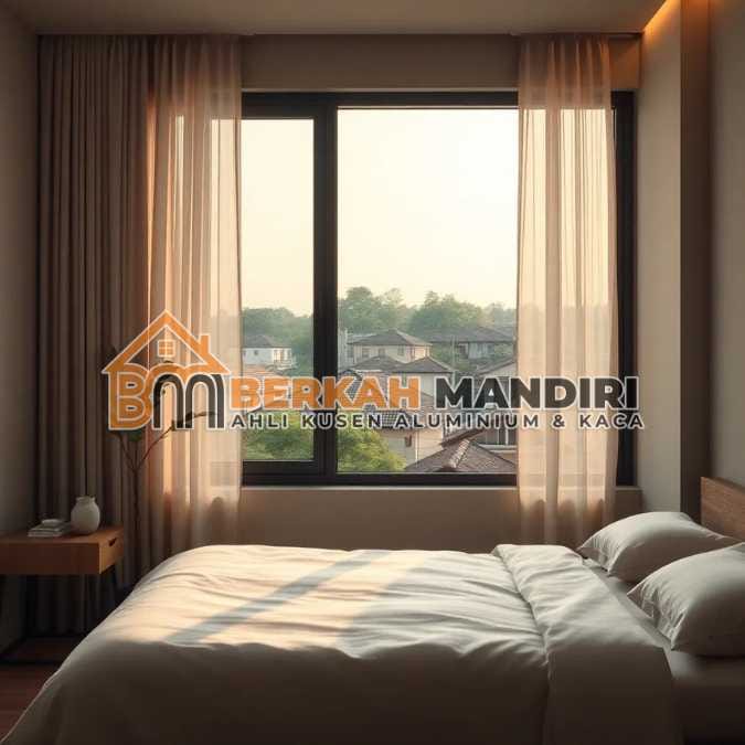 Kusen jendela aluminium Jakarta Barat minimalis untuk kamar tidur