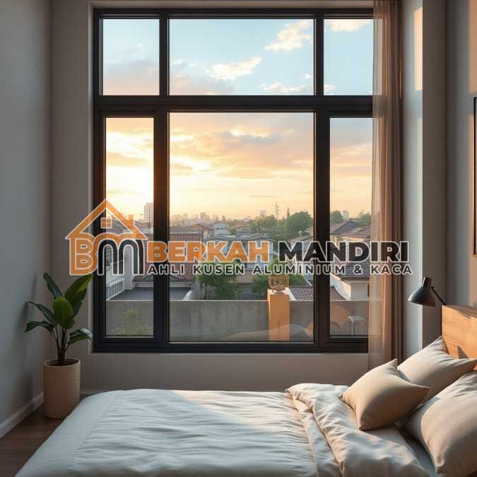 Kusen jendela aluminium Jakarta Barat minimalis untuk kamar tidur