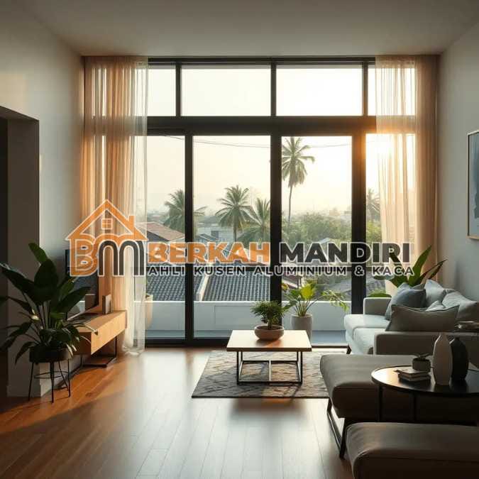 Kusen jendela aluminium Jakarta Utara minimalis 2 daun