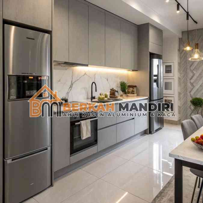 kitchen set aluminium tambun bekasi terdekat minimalis dapur sempit rapi