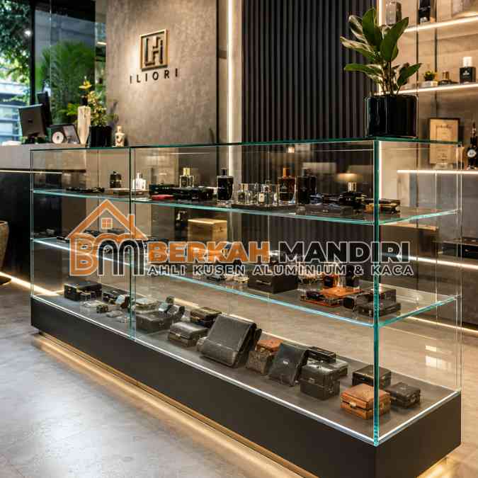 Pembuatan Etalase Kaca Bogor Frameless Paling Awet