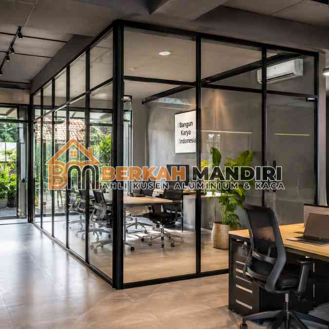 partisi aluminium Tangerang sekat tempat usaha praktis awet