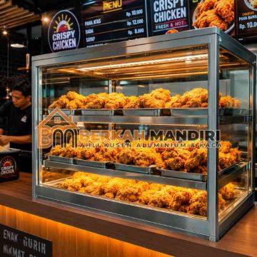 etalase ayam crispy kaca tebal anti pecah murah etalase ayam crispy kaca tebal anti pecah murah