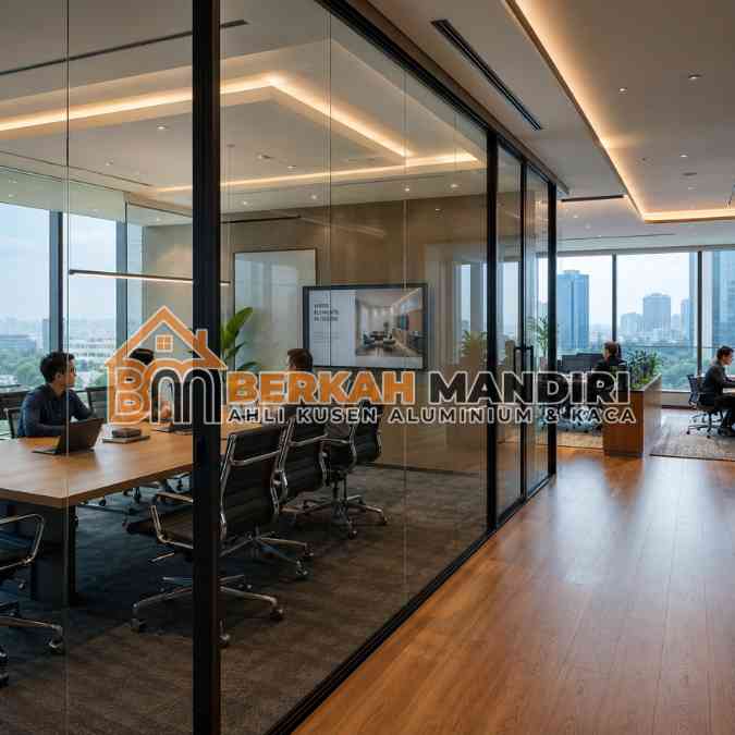 partisi kaca kantor Bekasi sekat ruang meeting