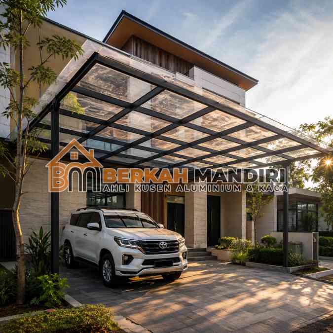 kanopi solarflat bening transparan anti bising